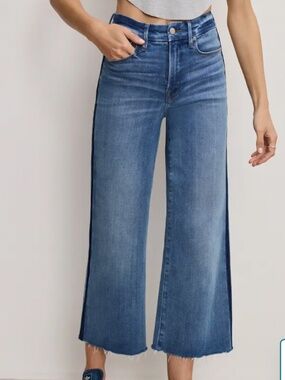 Good American Good Waist Cropped Palazzo Jeans Size 2/26
